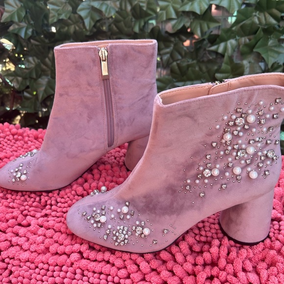 Zara Shoes - Zara embellished booties size 8. Trafaluc mauve/lavender-color.